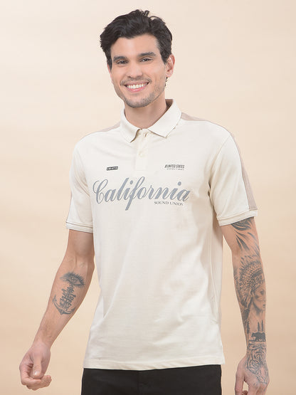 T-Shirt for Men | Breathable & Soft with Color Fastness Regular Fit Polo Neck Poly Cotton Fabric Printed Pattern