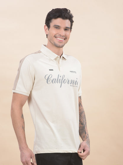 T-Shirt for Men | Breathable & Soft with Color Fastness Regular Fit Polo Neck Poly Cotton Fabric Printed Pattern