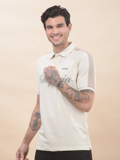 T-Shirt for Men | Breathable & Soft with Color Fastness Regular Fit Polo Neck Poly Cotton Fabric Printed Pattern
