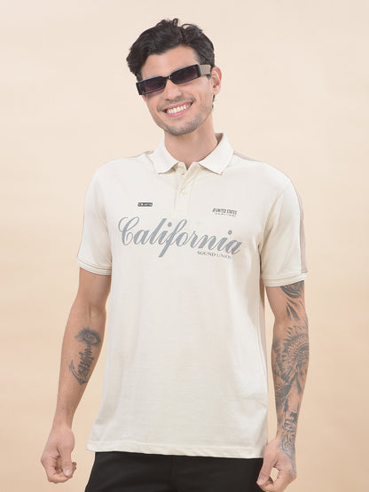 T-Shirt for Men | Breathable & Soft with Color Fastness Regular Fit Polo Neck Poly Cotton Fabric Printed Pattern
