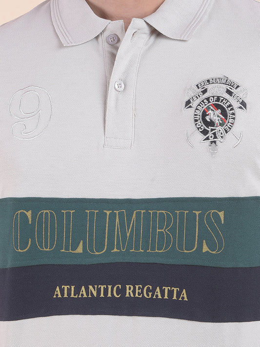 T-Shirt for Men | Breathable & Soft with Color Fastness Regular Fit Polo Neck Poly Cotton Fabric Colourblocked Pattern