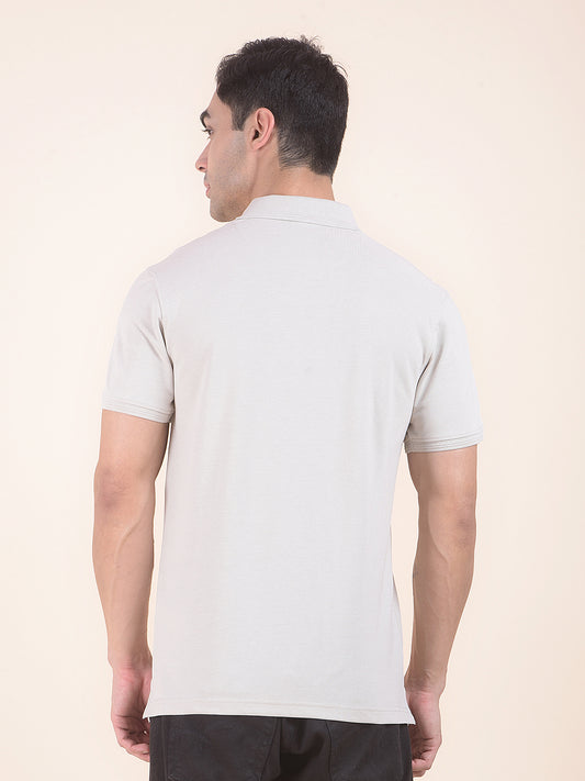 T-Shirt for Men | Breathable & Soft with Color Fastness Regular Fit Polo Neck Poly Cotton Fabric Colourblocked Pattern