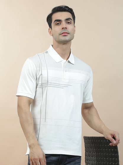 T-Shirt for Men | Breathable & Soft with Color Fastness Regular Fit Polo Neck Cotton Blend Fabric Checkered Pattern