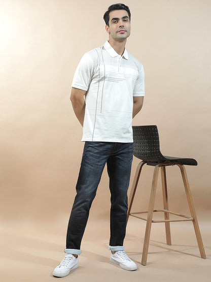 T-Shirt for Men | Breathable & Soft with Color Fastness Regular Fit Polo Neck Cotton Blend Fabric Checkered Pattern