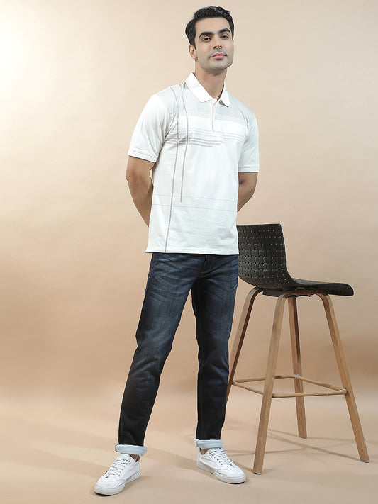 T-Shirt for Men | Breathable & Soft with Color Fastness Regular Fit Polo Neck Cotton Blend Fabric Checkered Pattern