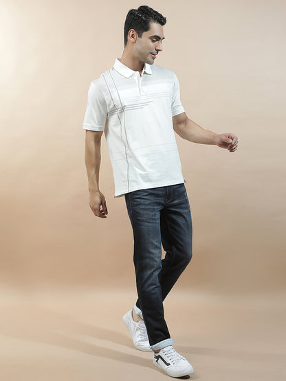 T-Shirt for Men | Breathable & Soft with Color Fastness Regular Fit Polo Neck Cotton Blend Fabric Checkered Pattern
