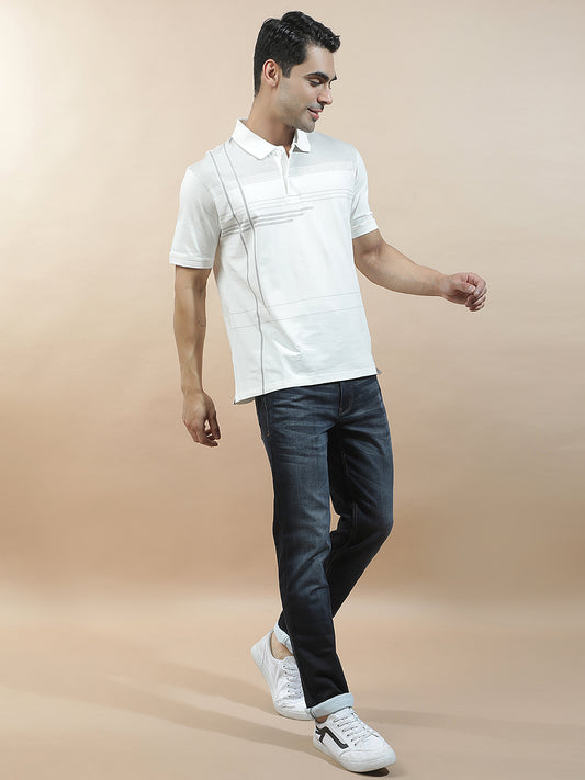 T-Shirt for Men | Breathable & Soft with Color Fastness Regular Fit Polo Neck Cotton Blend Fabric Checkered Pattern