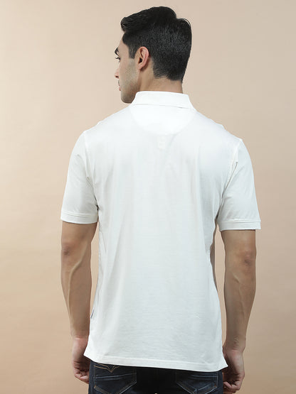 T-Shirt for Men | Breathable & Soft with Color Fastness Regular Fit Polo Neck Cotton Blend Fabric Checkered Pattern