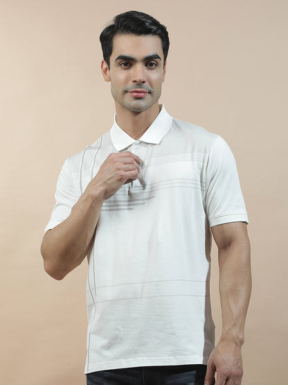 T-Shirt for Men | Breathable & Soft with Color Fastness Regular Fit Polo Neck Cotton Blend Fabric Checkered Pattern