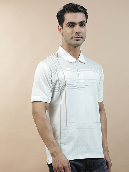 T-Shirt for Men | Breathable & Soft with Color Fastness Regular Fit Polo Neck Cotton Blend Fabric Checkered Pattern
