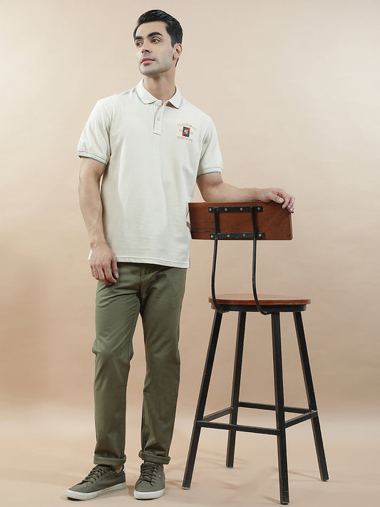 T-Shirt for Men | Breathable & Soft with Color Fastness Regular Fit Polo Neck Poly Cotton Fabric Solid Pattern