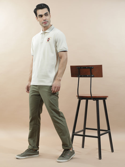 T-Shirt for Men | Breathable & Soft with Color Fastness Regular Fit Polo Neck Poly Cotton Fabric Solid Pattern