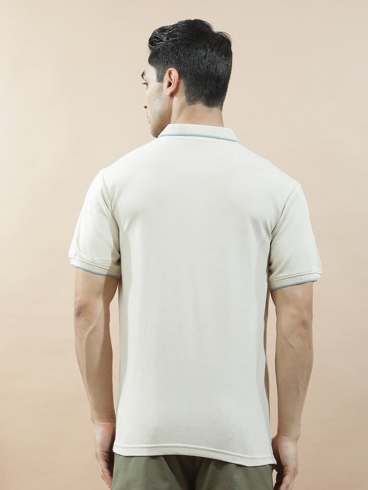 T-Shirt for Men | Breathable & Soft with Color Fastness Regular Fit Polo Neck Poly Cotton Fabric Solid Pattern