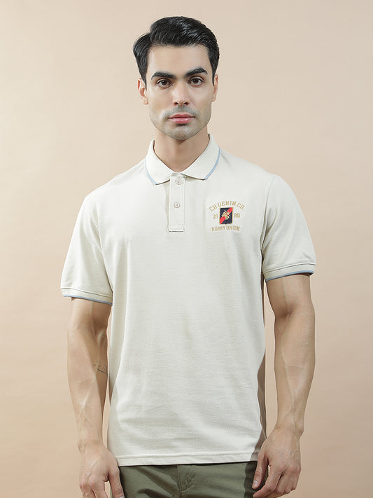 T-Shirt for Men | Breathable & Soft with Color Fastness Regular Fit Polo Neck Poly Cotton Fabric Solid Pattern