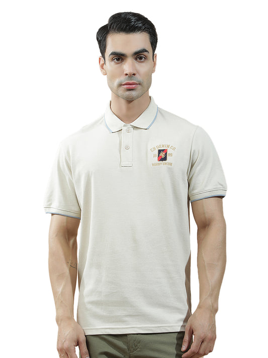 T-Shirt for Men | Breathable & Soft with Color Fastness Regular Fit Polo Neck Poly Cotton Fabric Solid Pattern