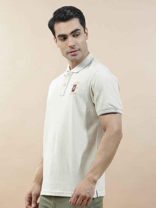 T-Shirt for Men | Breathable & Soft with Color Fastness Regular Fit Polo Neck Poly Cotton Fabric Solid Pattern