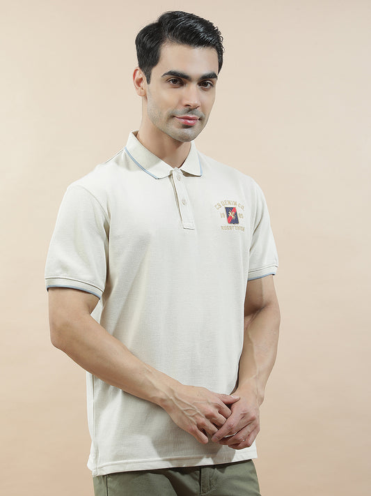 T-Shirt for Men | Breathable & Soft with Color Fastness Regular Fit Polo Neck Poly Cotton Fabric Solid Pattern