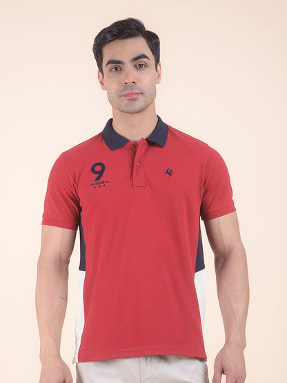 T-Shirt for Men | Breathable & Soft with Color Fastness Regular Fit Round Neck Poly Cotton Fabric Colourblocked Pattern