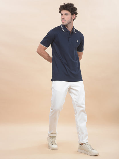 T-Shirt for Men | Breathable & Soft with Color Fastness Regular Fit Polo Neck Pure Cotton Fabric Solid Pattern