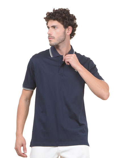T-Shirt for Men | Breathable & Soft with Color Fastness Regular Fit Polo Neck Pure Cotton Fabric Solid Pattern