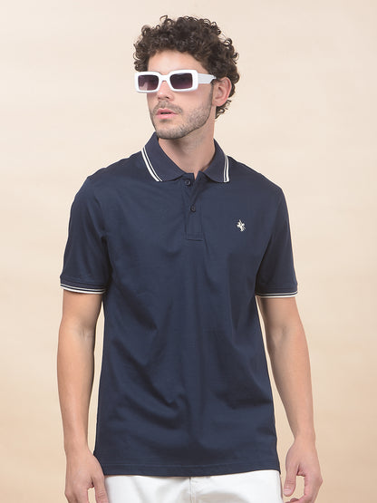 T-Shirt for Men | Breathable & Soft with Color Fastness Regular Fit Polo Neck Pure Cotton Fabric Solid Pattern