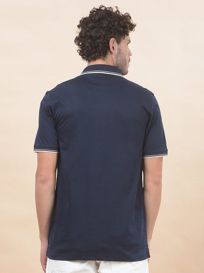 T-Shirt for Men | Breathable & Soft with Color Fastness Regular Fit Polo Neck Pure Cotton Fabric Solid Pattern