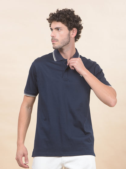 T-Shirt for Men | Breathable & Soft with Color Fastness Regular Fit Polo Neck Pure Cotton Fabric Solid Pattern