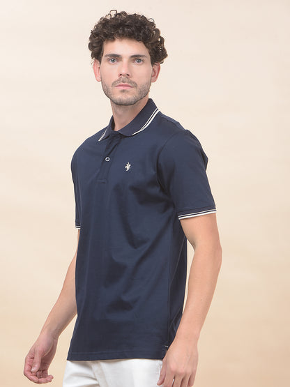 T-Shirt for Men | Breathable & Soft with Color Fastness Regular Fit Polo Neck Pure Cotton Fabric Solid Pattern