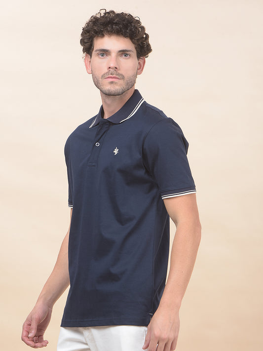 T-Shirt for Men | Breathable & Soft with Color Fastness Regular Fit Polo Neck Pure Cotton Fabric Solid Pattern