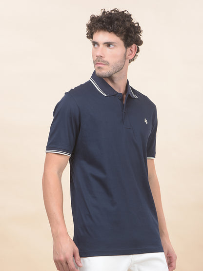 T-Shirt for Men | Breathable & Soft with Color Fastness Regular Fit Polo Neck Pure Cotton Fabric Solid Pattern