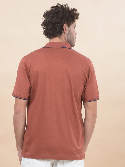 T-Shirt for Men | Breathable & Soft with Color Fastness Regular Fit Polo Neck Pure Cotton Fabric Solid Pattern