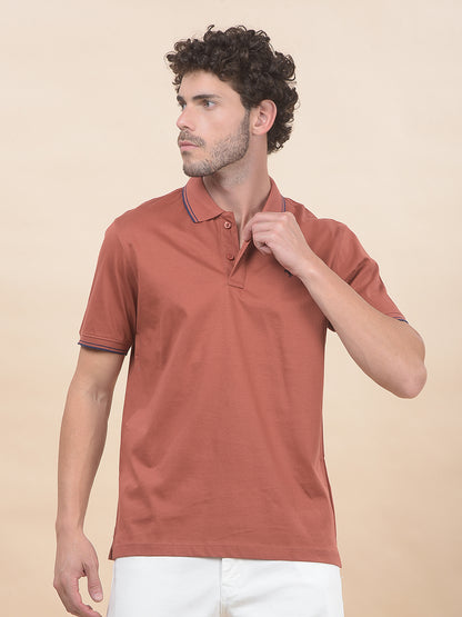 T-Shirt for Men | Breathable & Soft with Color Fastness Regular Fit Polo Neck Pure Cotton Fabric Solid Pattern