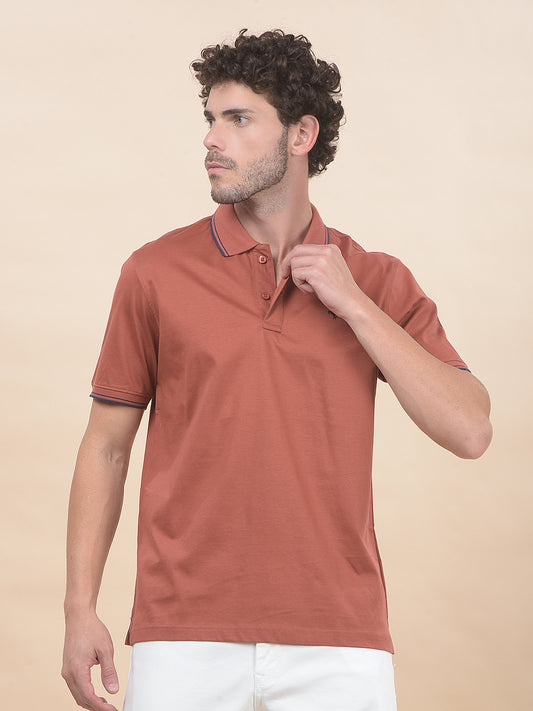 T-Shirt for Men | Breathable & Soft with Color Fastness Regular Fit Polo Neck Pure Cotton Fabric Solid Pattern