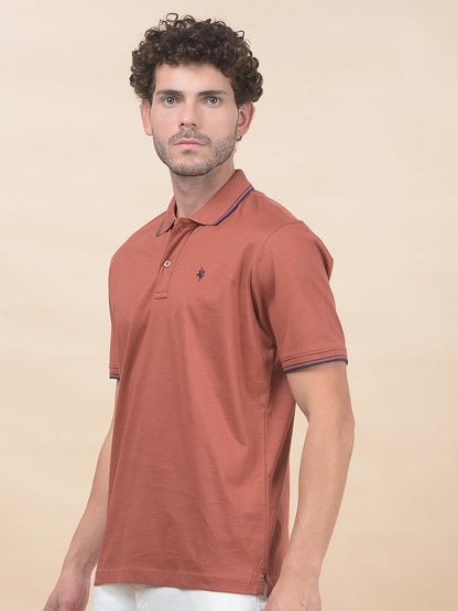 T-Shirt for Men | Breathable & Soft with Color Fastness Regular Fit Polo Neck Pure Cotton Fabric Solid Pattern