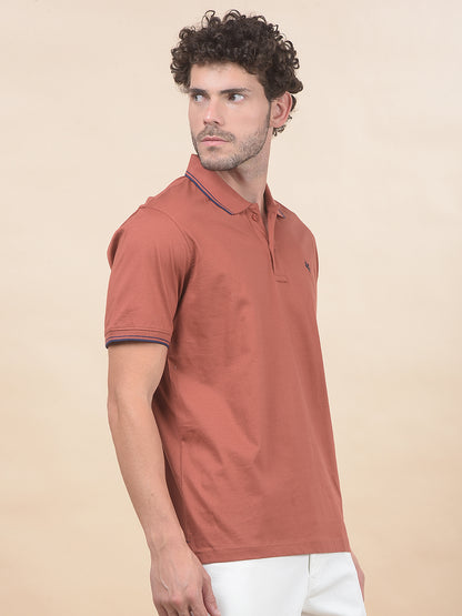 T-Shirt for Men | Breathable & Soft with Color Fastness Regular Fit Polo Neck Pure Cotton Fabric Solid Pattern