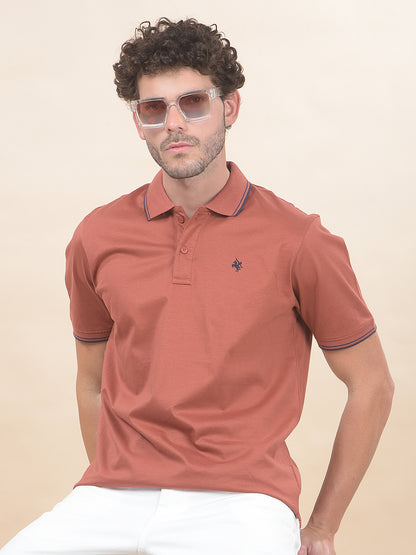 T-Shirt for Men | Breathable & Soft with Color Fastness Regular Fit Polo Neck Pure Cotton Fabric Solid Pattern