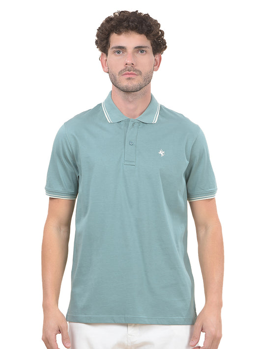 T-Shirt for Men | Breathable & Soft with Color Fastness Regular Fit Polo Neck Pure Cotton Fabric Solid Pattern
