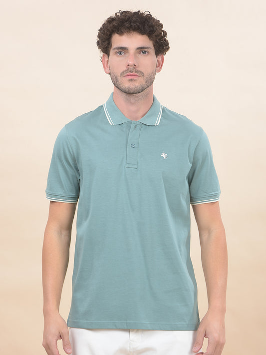 T-Shirt for Men | Breathable & Soft with Color Fastness Regular Fit Polo Neck Pure Cotton Fabric Solid Pattern