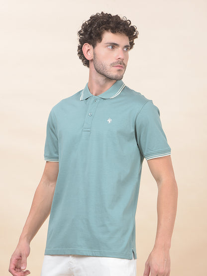 T-Shirt for Men | Breathable & Soft with Color Fastness Regular Fit Polo Neck Pure Cotton Fabric Solid Pattern