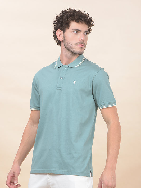 T-Shirt for Men | Breathable & Soft with Color Fastness Regular Fit Polo Neck Pure Cotton Fabric Solid Pattern