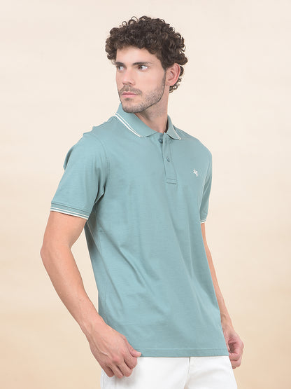 T-Shirt for Men | Breathable & Soft with Color Fastness Regular Fit Polo Neck Pure Cotton Fabric Solid Pattern
