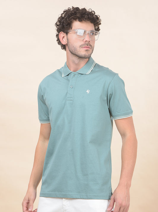 T-Shirt for Men | Breathable & Soft with Color Fastness Regular Fit Polo Neck Pure Cotton Fabric Solid Pattern