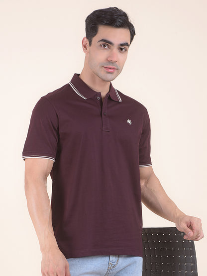 T-Shirt for Men | Breathable & Soft with Color Fastness Regular Fit Polo Neck Cotton Fabric Solid Pattern