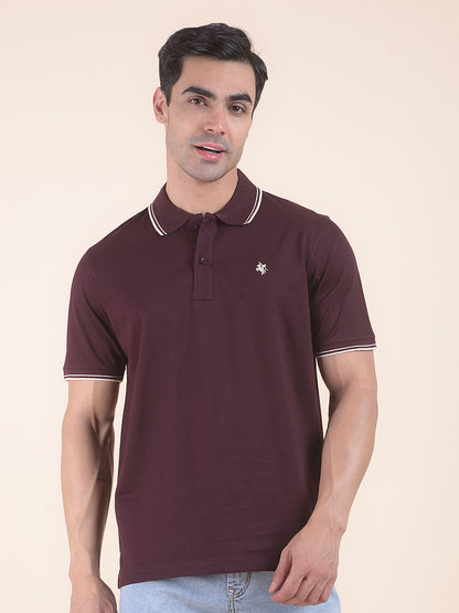 T-Shirt for Men | Breathable & Soft with Color Fastness Regular Fit Polo Neck Cotton Fabric Solid Pattern