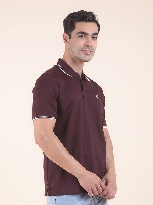 T-Shirt for Men | Breathable & Soft with Color Fastness Regular Fit Polo Neck Cotton Fabric Solid Pattern