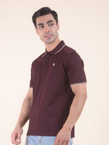 T-Shirt for Men | Breathable & Soft with Color Fastness Regular Fit Polo Neck Cotton Fabric Solid Pattern