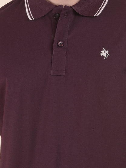 T-Shirt for Men | Breathable & Soft with Color Fastness Regular Fit Polo Neck Cotton Fabric Solid Pattern