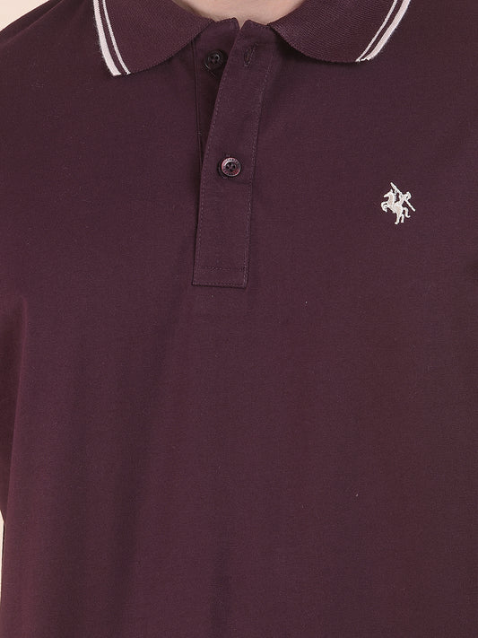 T-Shirt for Men | Breathable & Soft with Color Fastness Regular Fit Polo Neck Cotton Fabric Solid Pattern