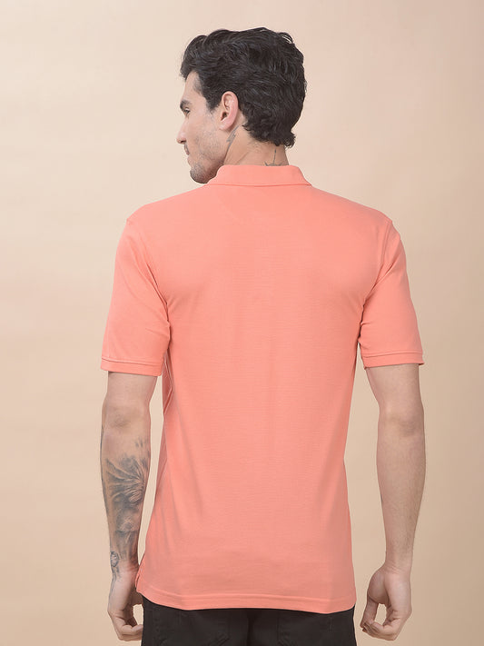 T-Shirt for Men | Breathable & Soft with Color Fastness Regular Fit Polo Neck Poly Cotton Fabric Solid Pattern