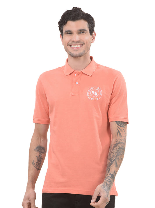 T-Shirt for Men | Breathable & Soft with Color Fastness Regular Fit Polo Neck Poly Cotton Fabric Solid Pattern